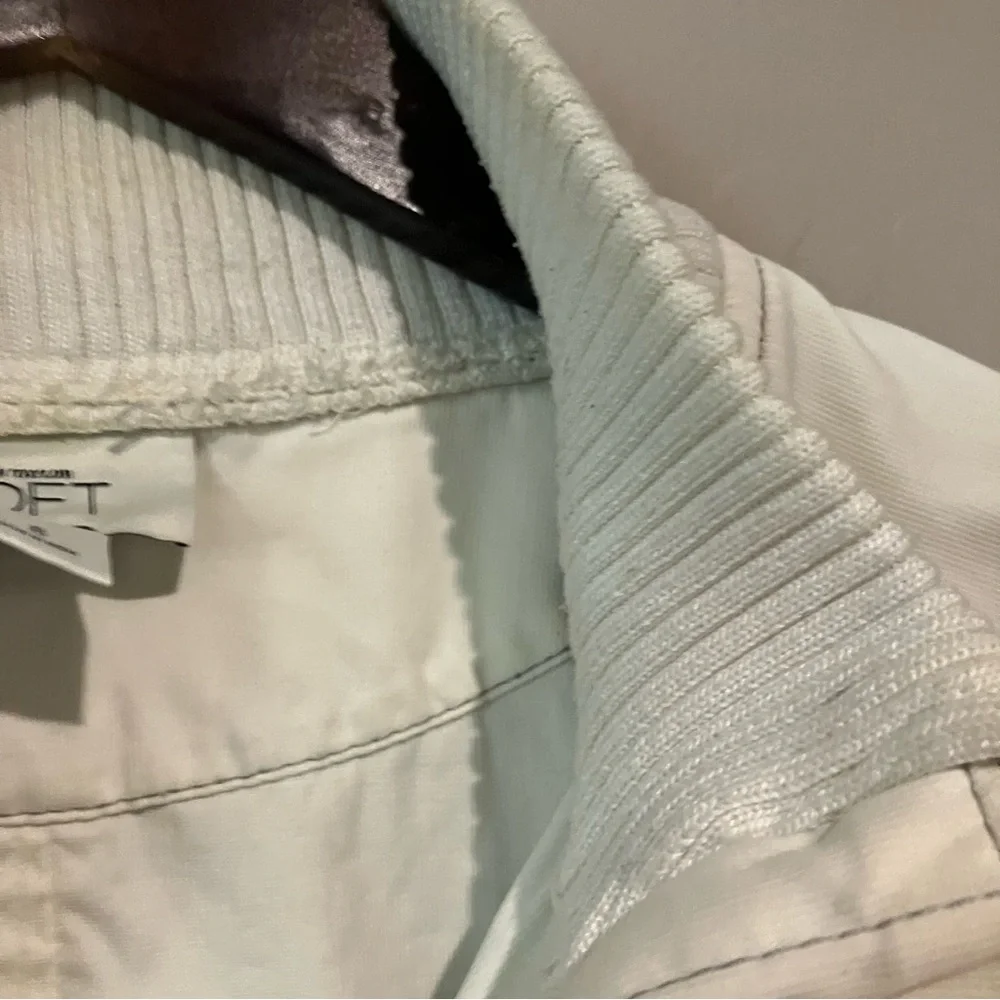 LOFT Ann Taylor Women's Cream Bomber Jacket Size 8 - Picture 10 of 16